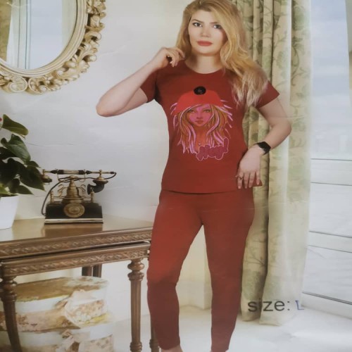 ست تیشرت و شلوار زنانه سوپر پنبه